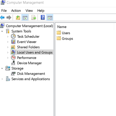 Navigate to Local Users and Groups